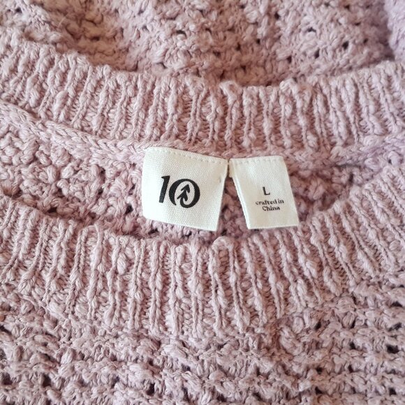 tentree Mauve 100% Cotton Knit Cropped Sweater L - Picture 4 of 6